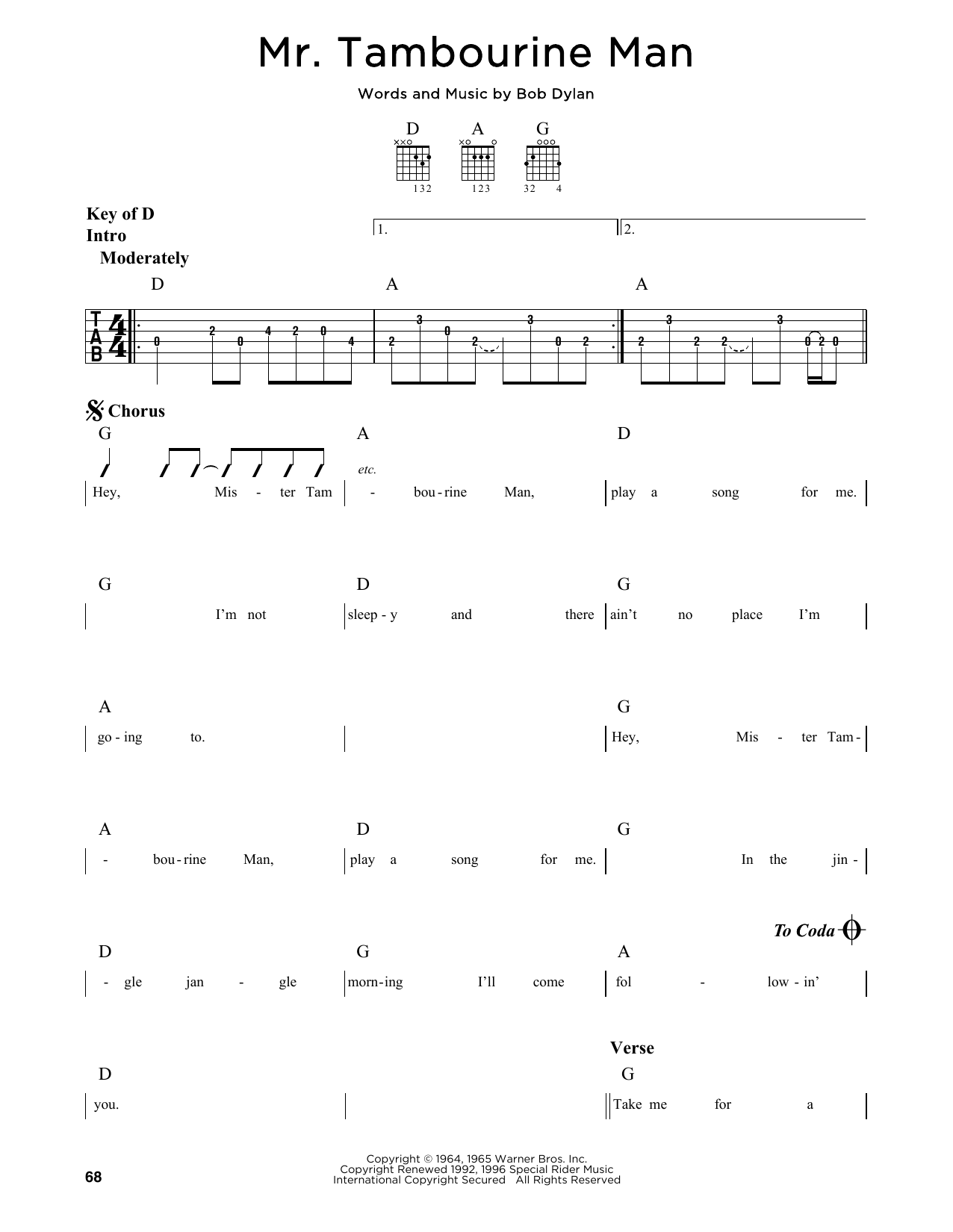 Produktgalerie: Seite 1 von 1 Mr. Tambourine Man, Bob Dylan