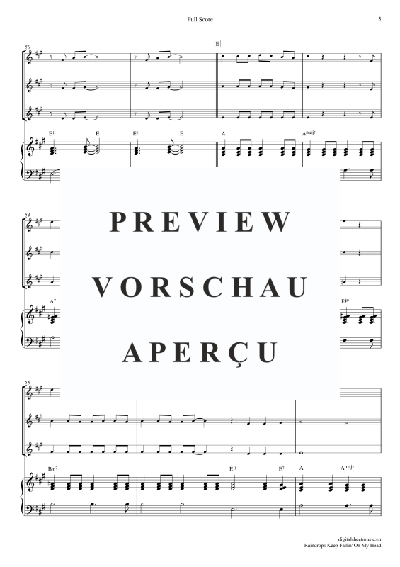 gallery: Raindrops Keep Falling On My Head, Thomas, B. J., (Violinen Trio + Klavier)