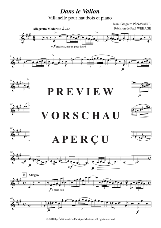 Product gallery: Page 16 of 19 Dans Le Vallon , , (Oboe + Keyboard)
