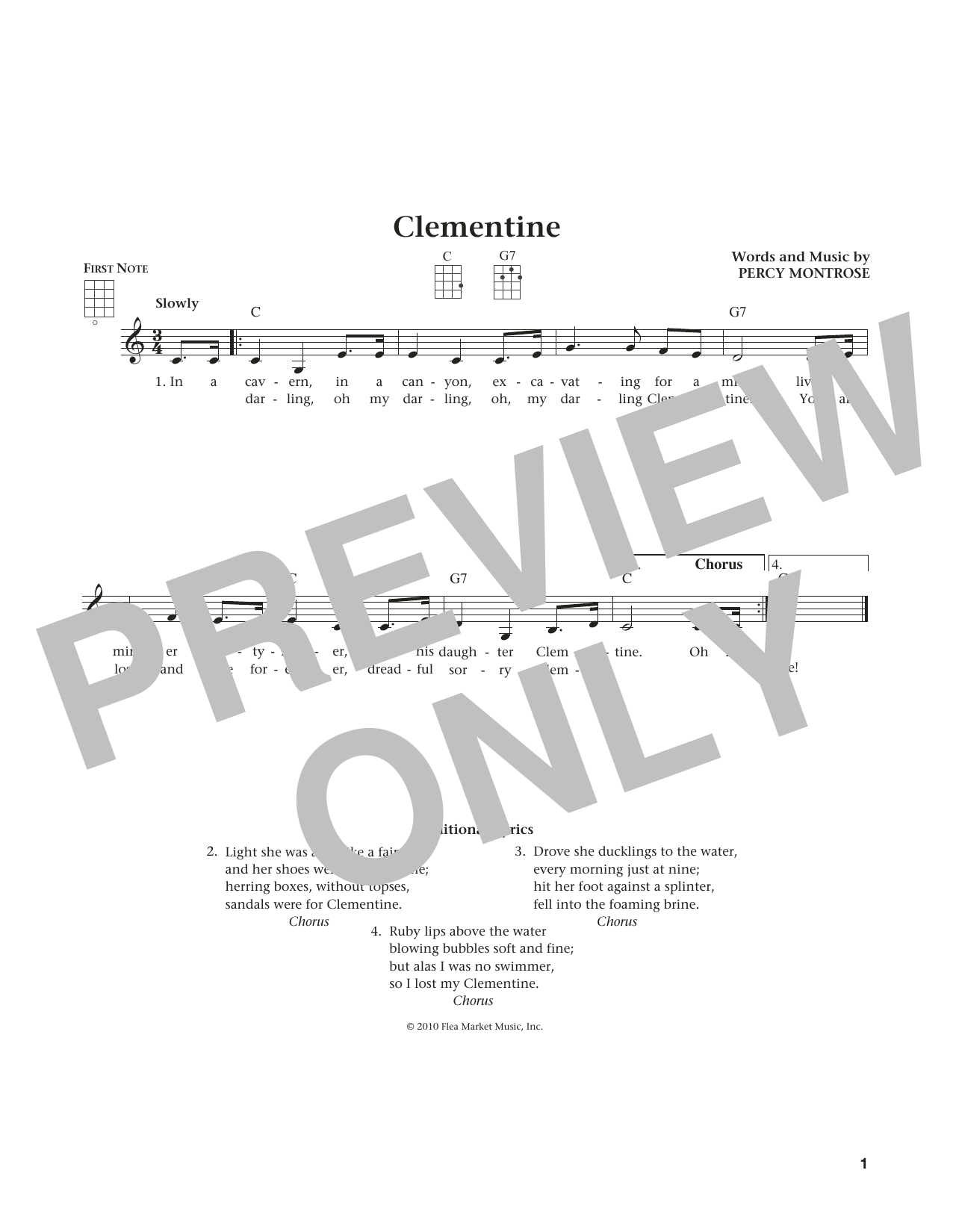 Product gallery: Page 1 of 1 (Oh, My Darling) Clementine (from The Daily Ukulele) (arr. Liz and Jim Beloff), Percy Montrose