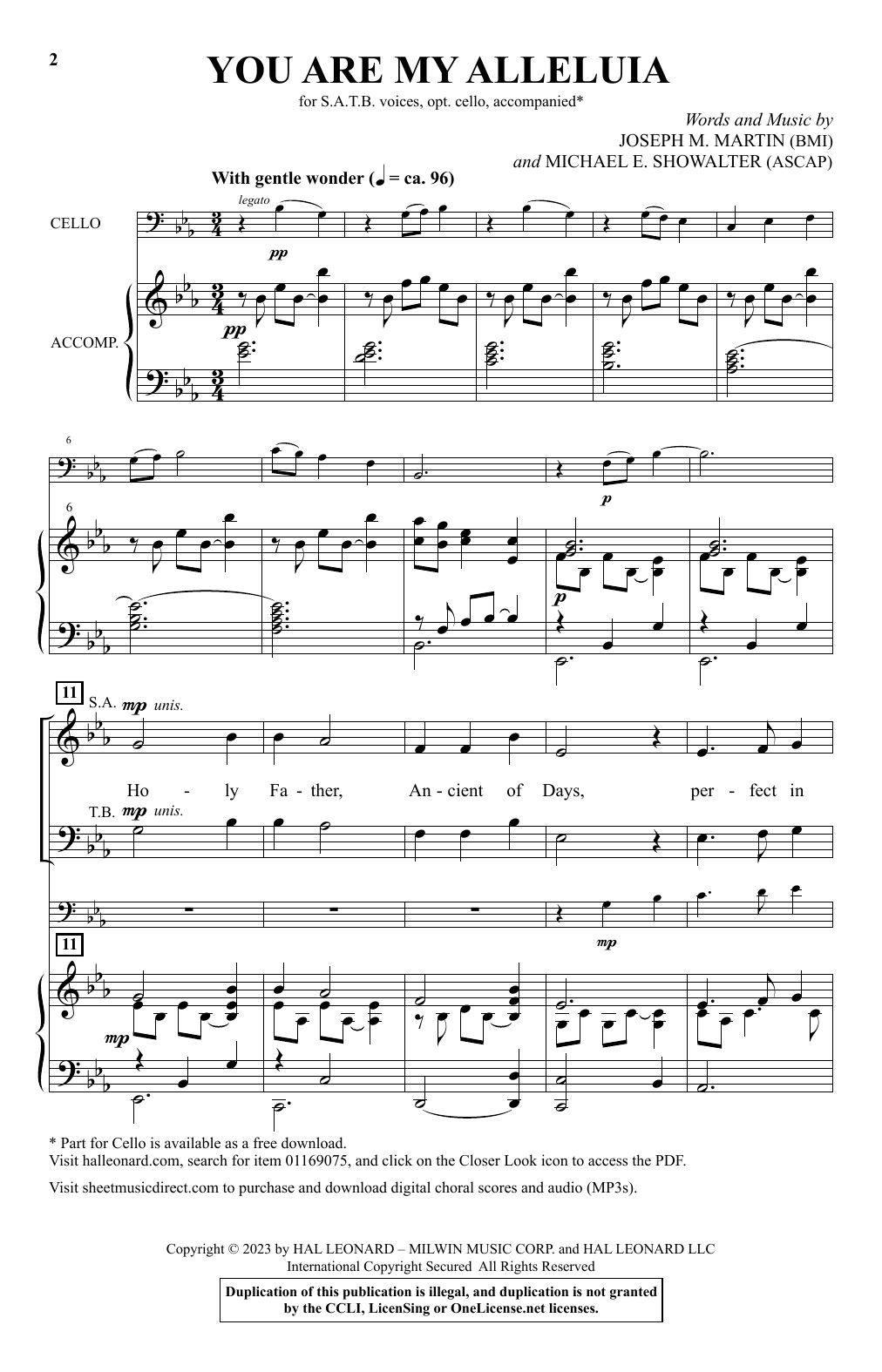 Product gallery: Page 1 of 1 You Are My Alleluia, Joseph M. Martin and Michael E. Showalter