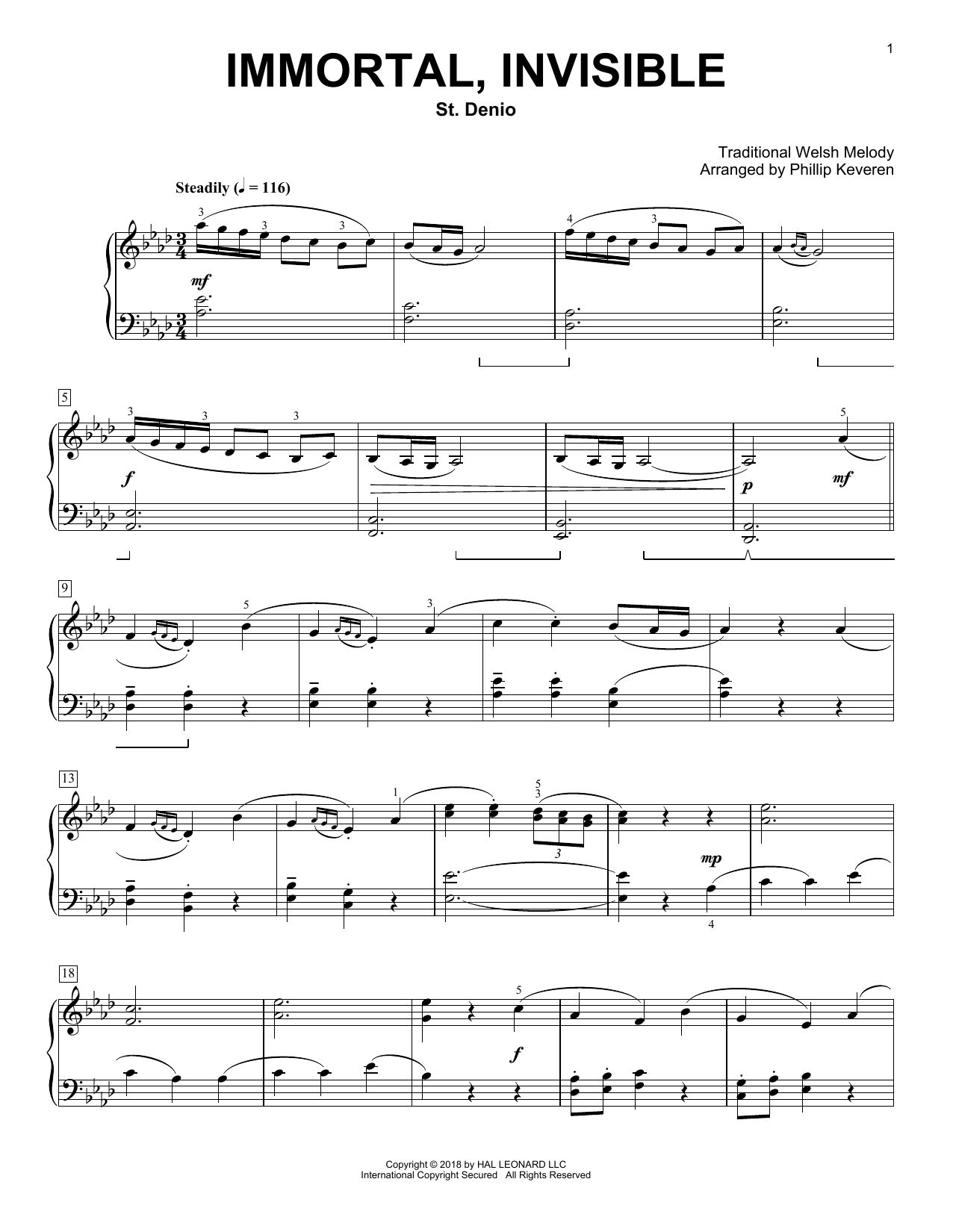 Product picture to: Immortal, Invisible (arr. Phillip Keveren)