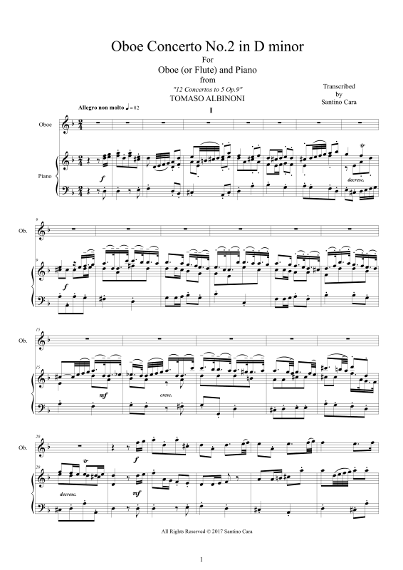 Produktbild zu: Oboe Concerto No.2 in D-Moll Op.9Tomaso Albinoni