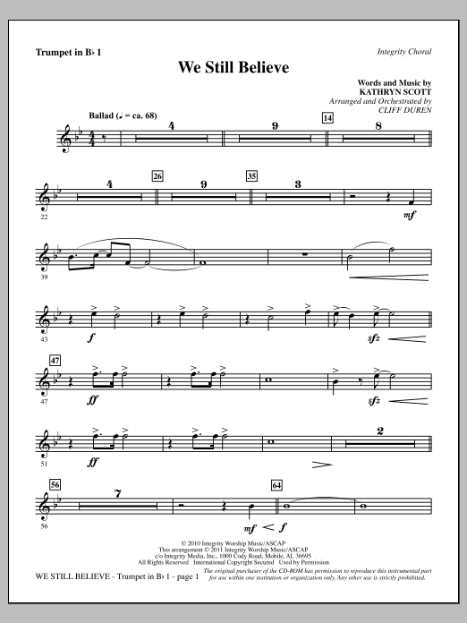 Product picture to: We Still Believe - Trumpet 1