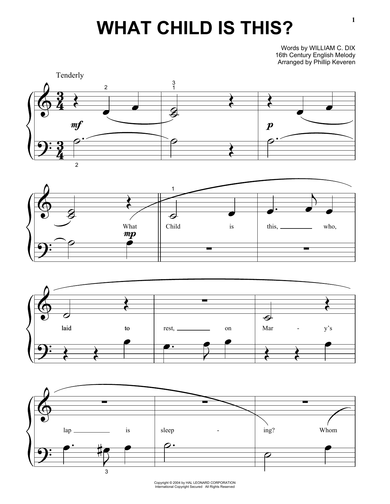 Produktgalerie: Seite 1 von 1 What Child Is This? (arr. Phillip Keveren), William C. Dix, Klavier