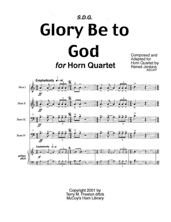 Produktgalerie: Seite 1 von 11 Glory be to God, , Horn Quartett