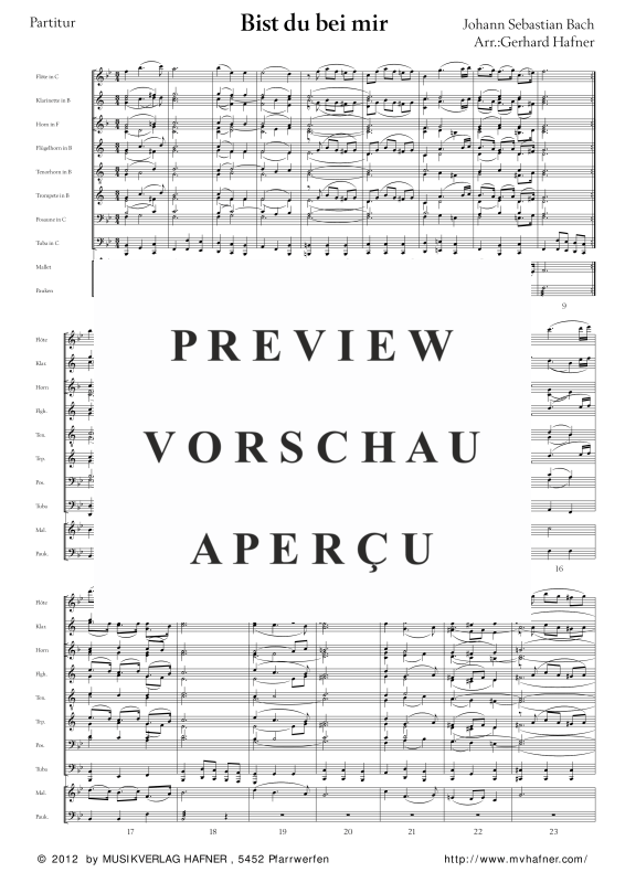 Product gallery: Page 5 of 11 Bist du bei mir, , (large wind orchestra)