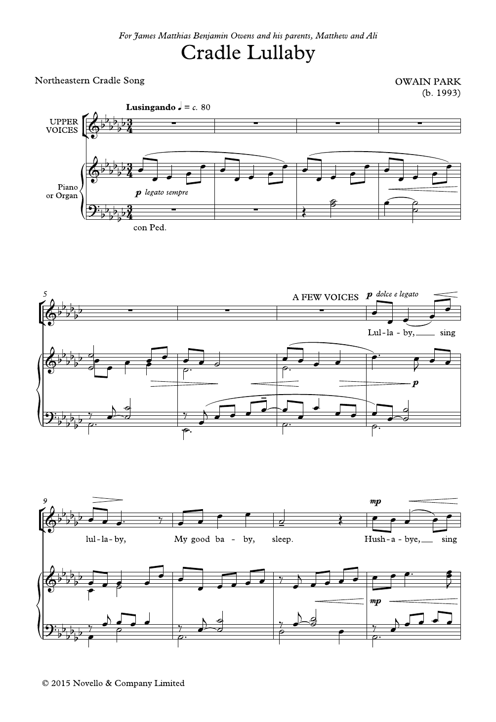 Produktgalerie: Seite 1 von 1 Cradle Lullaby, Owain Park, Chor