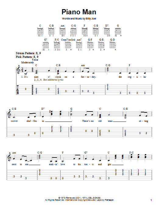 Product gallery: Page 1 of 1 Piano Man, Billy Joel