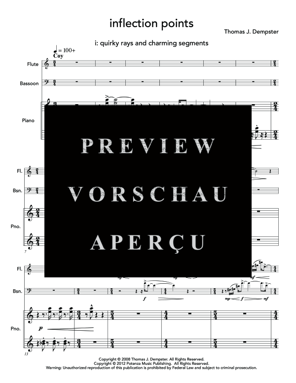 Produktgalerie: Seite 5 von 11 Inflection Points, , (Trio Querflöte, Fagott und Klavier)