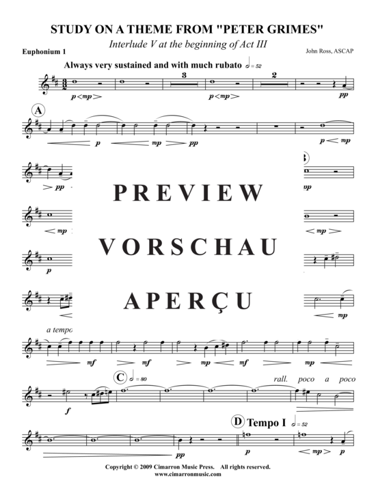 Product gallery: Page 8 of 17 Study on a theme from Peter Grimes , , (Tuba Quartet: 2x Baritone, 2xTuba)