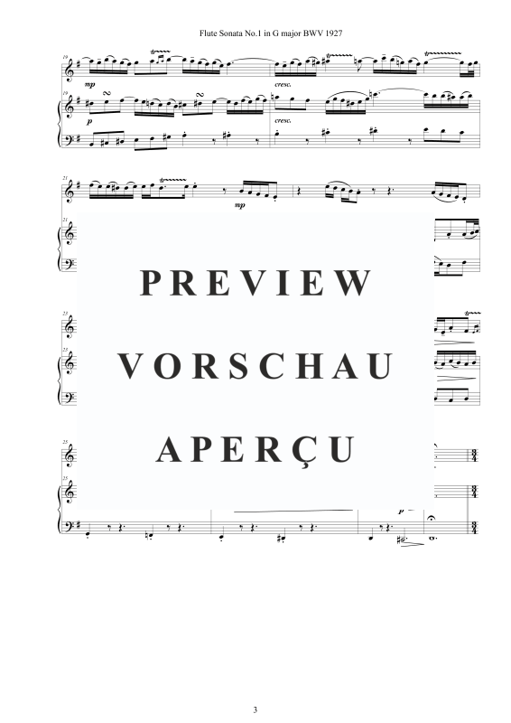 Produktgalerie: Seite 4 von 11 Flöten Sonate Nr. 1 in G-Dur BWV 1027, , Flöte und Cembalo/Klavier
