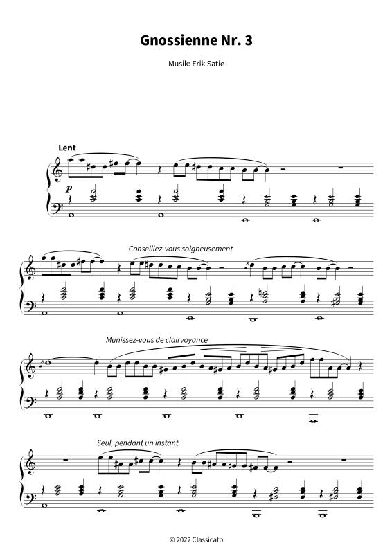 Product gallery: Page 1 of 8 Gnossienne Nr. 3 - Geheimnisvolles Klavierstück, , Solo Piano
