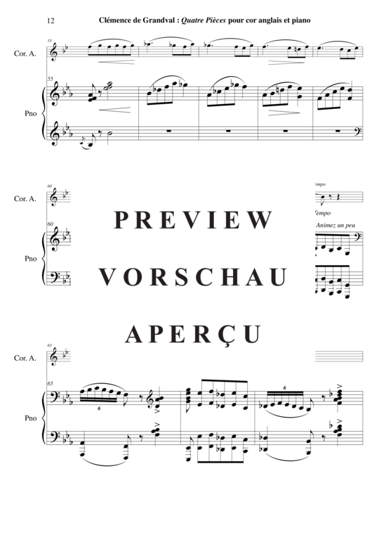Produktgalerie: Seite 13 von 21 Quatre Pièces , , (Englischhorn + Klavier)