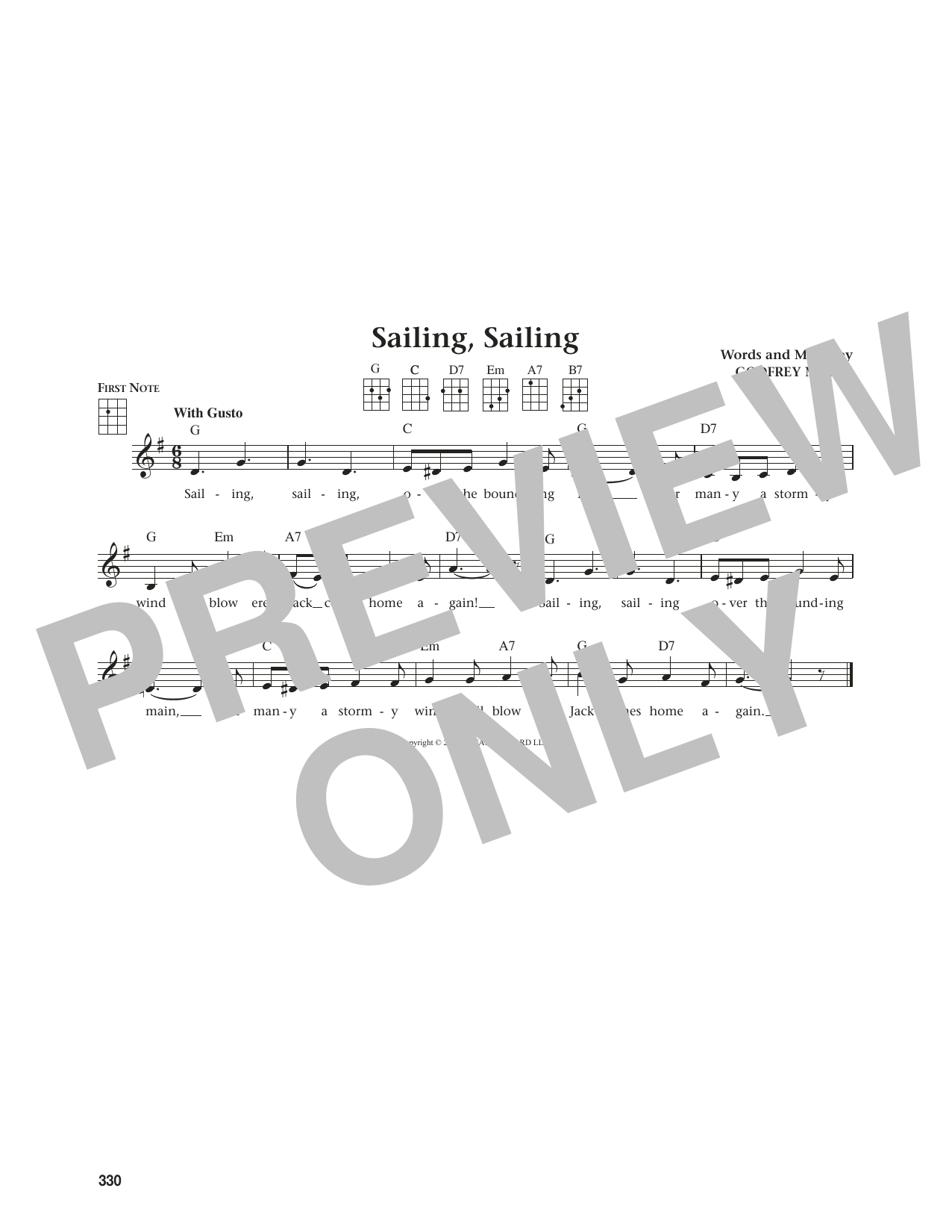 Produktgalerie: Seite 1 von 1 Sailing, Sailing (from The Daily Ukulele) (arr. Jim Beloff), Godfrey Marks, Ukulele
