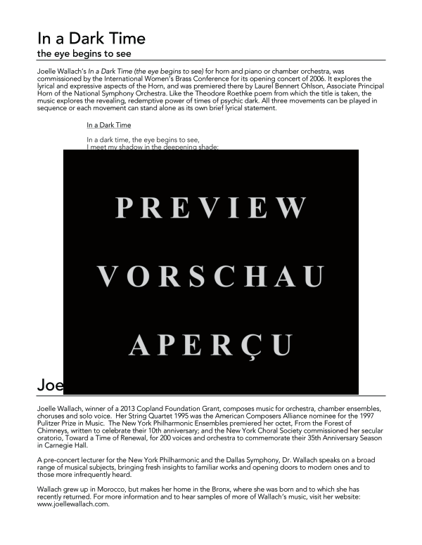 Produktgalerie: Seite 4 von 11 In A Dark Time, , (Horn in F und Klavier)