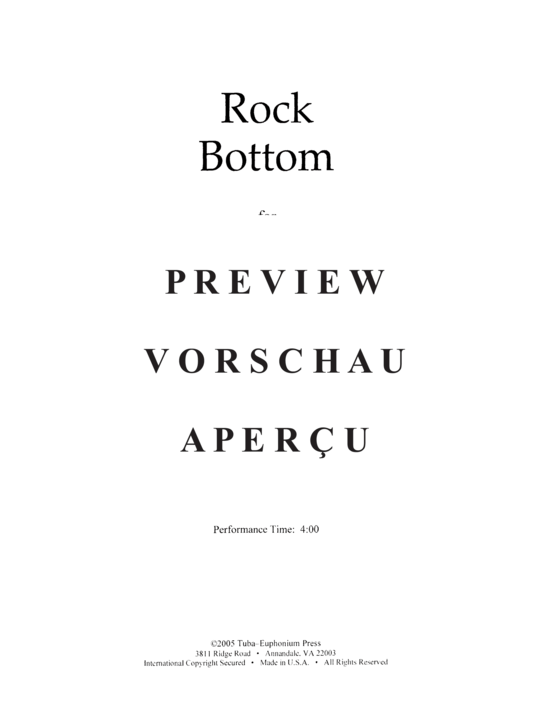 Product gallery: Page 10 of 13 Rock Bottom , , (tuba + piano)