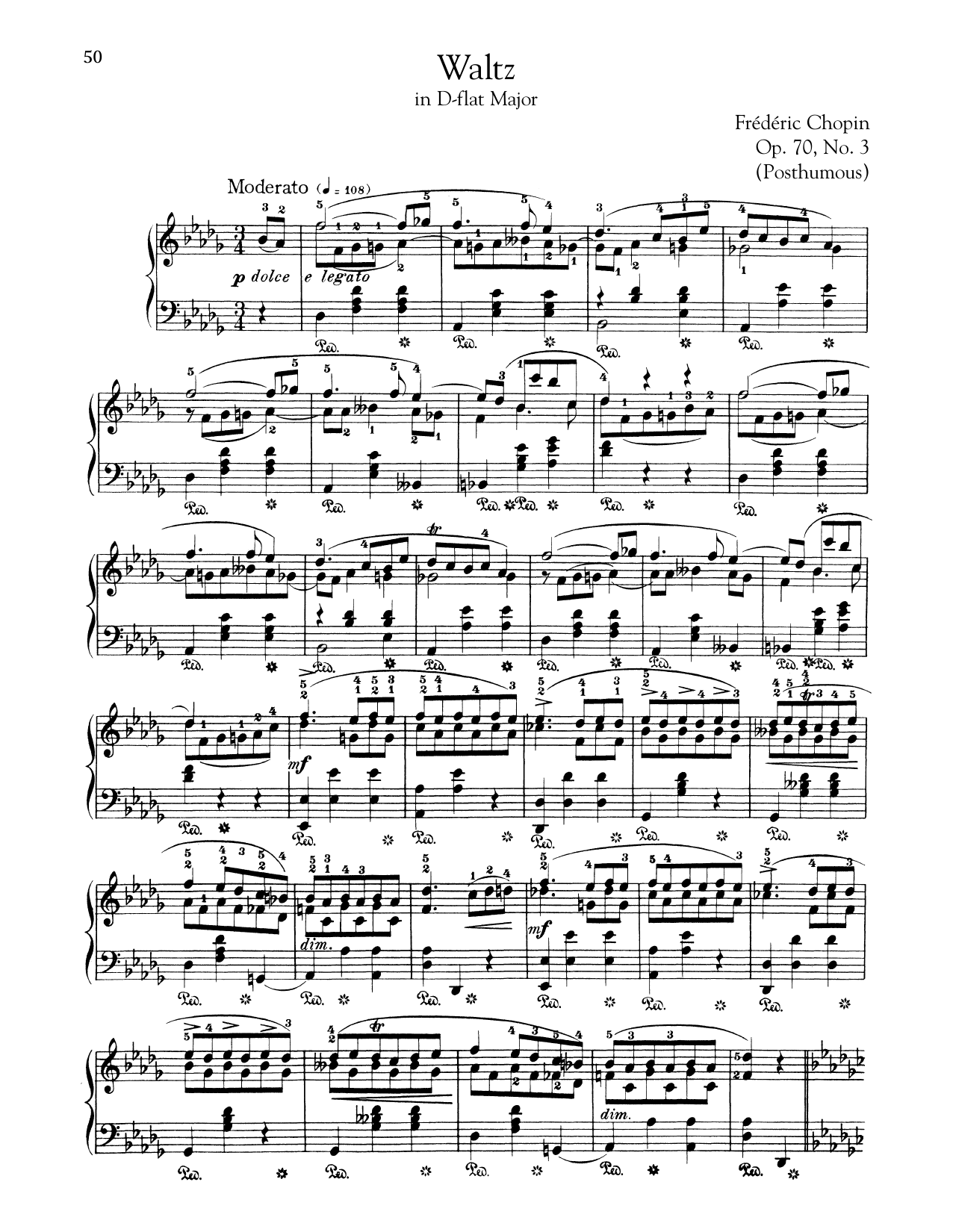 Product picture to: Waltz In D-Flat Major, Op. 70, No. 3