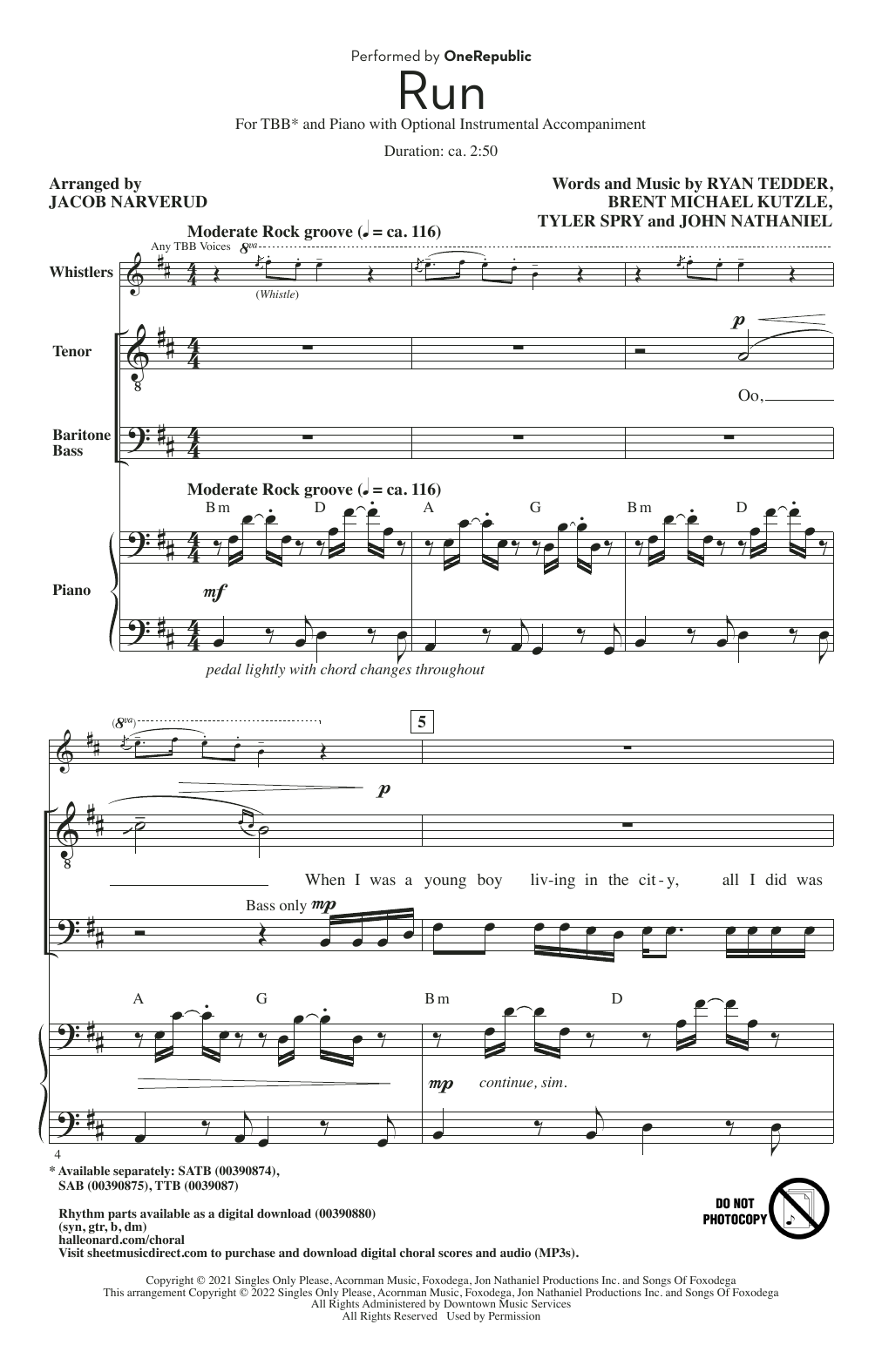 Product picture to: Run (arr. Jacob Narverud)