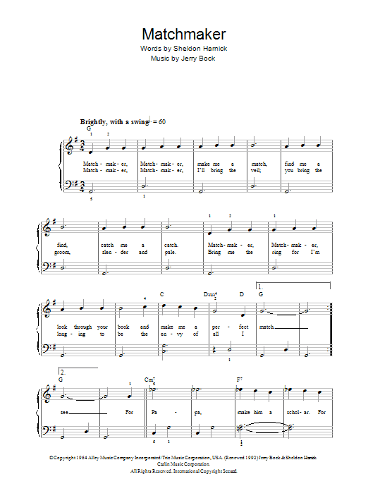 Produktbild zu: Matchmaker (from Fiddler On The Roof)
