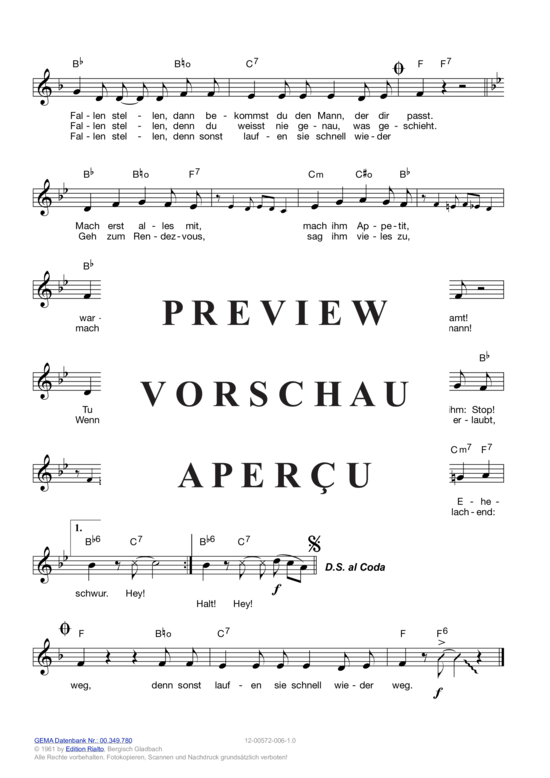 Produktgalerie: Seite 4 von 11 Junggesellen musst du Fallen stellen , Johns, Bibi, (Melodie-Stimmen in C/B/Es)