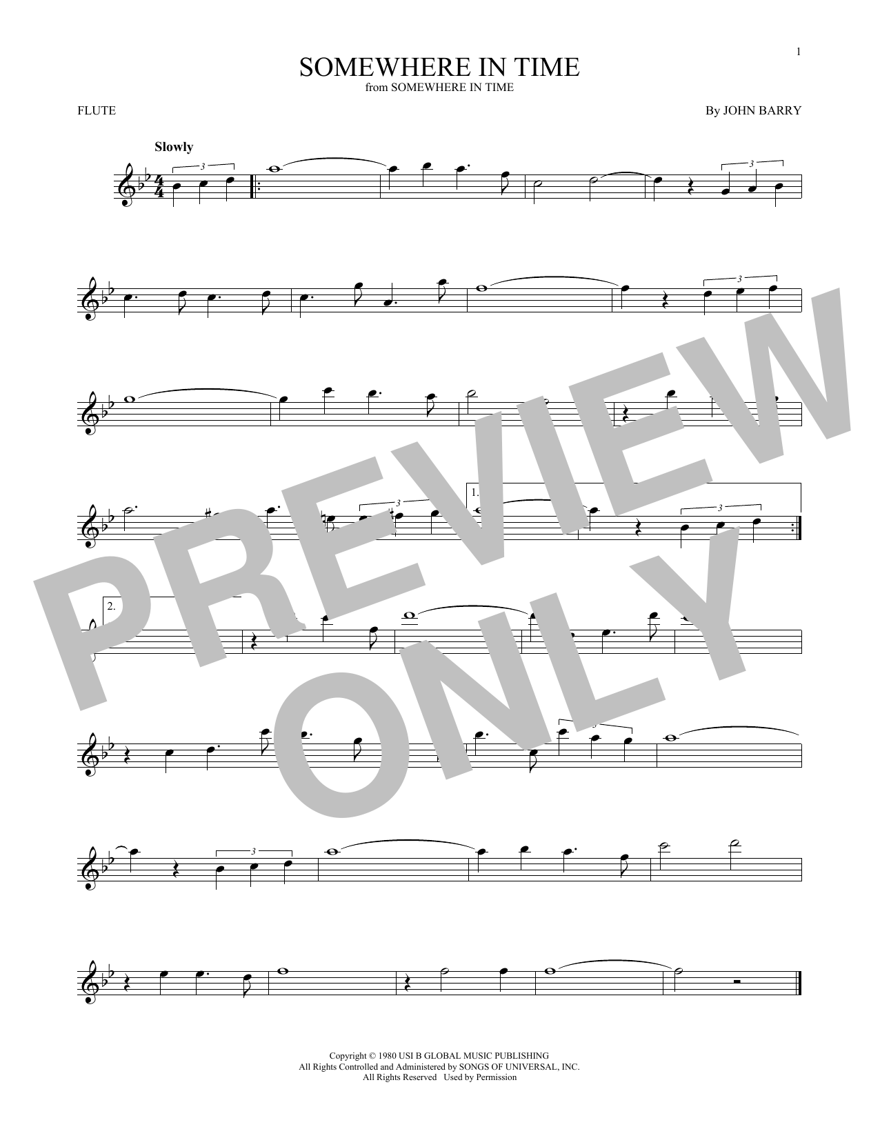 Product gallery: Page 1 of 1 Somewhere In Time, John Barry