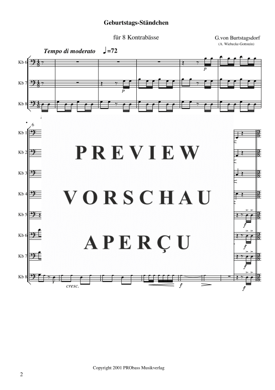 gallery: Geburtstags-Ständchen, , Double Bass Octet