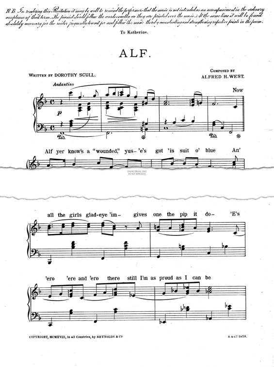 Produktgalerie: Seite 1 von 1 Alf, Alfred H. West, Gesang, Klavier