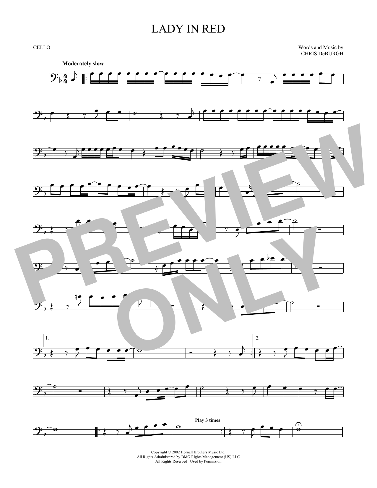 Produktgalerie: Seite 1 von 1 The Lady In Red, Chris de Burgh, Violoncello