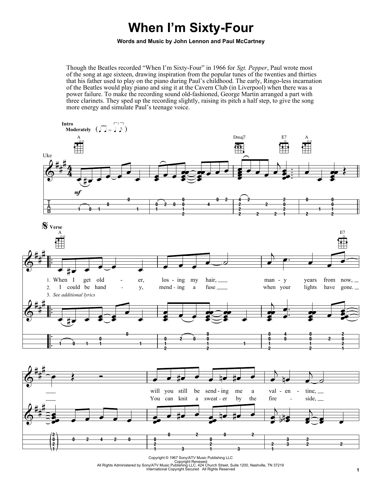 Product gallery: Page 1 of 1 When I'm Sixty-Four, The Beatles