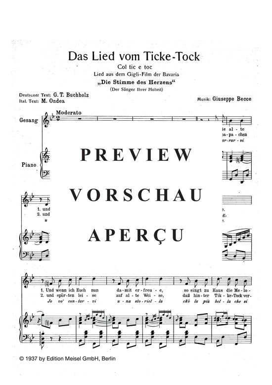 Produktgalerie: Seite 3 von 5 Das Lied vom Ticke-Tock (Col tic e toc), , Klavier und Gesang