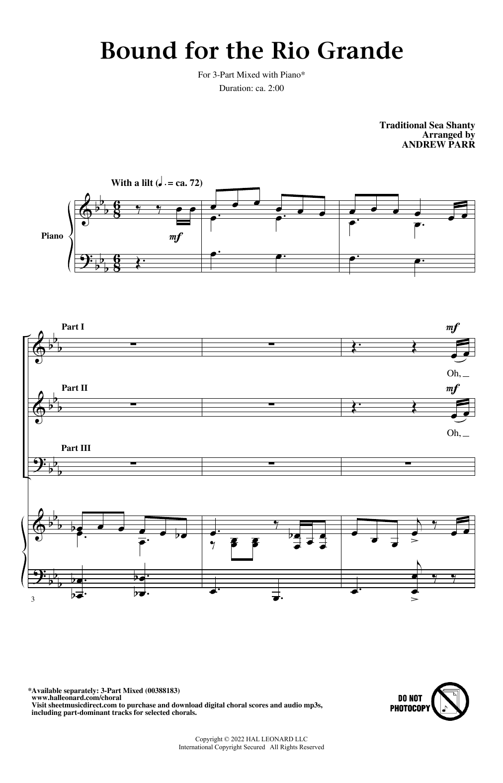 Product picture to: Bound For The Rio Grande (arr. Andrew Parr)
