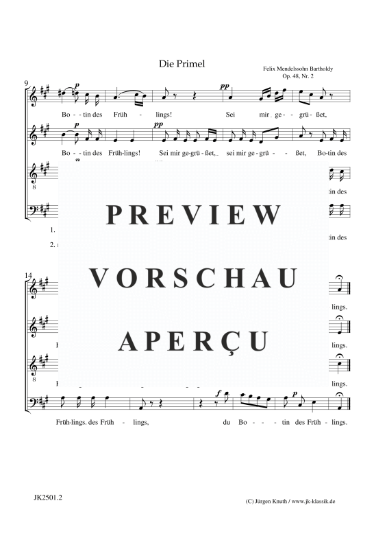 gallery: Die Primel op.48, Nr. 2, , Gemischter Chor