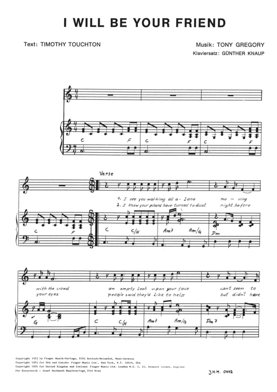 Produktbild zu: I will be your friend Tony Gregory