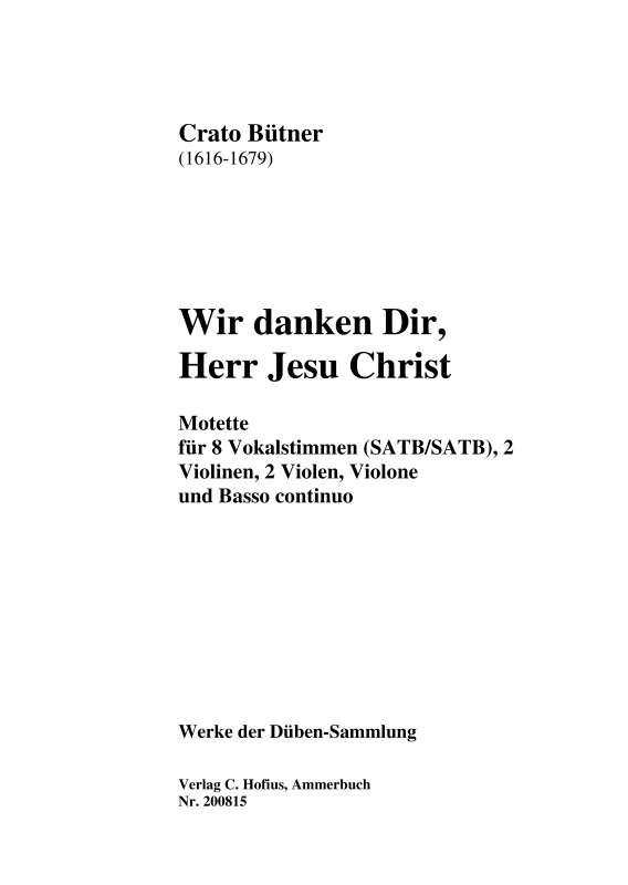 Produktbild zu: Wir danken Dir, Herr Jesu Christ