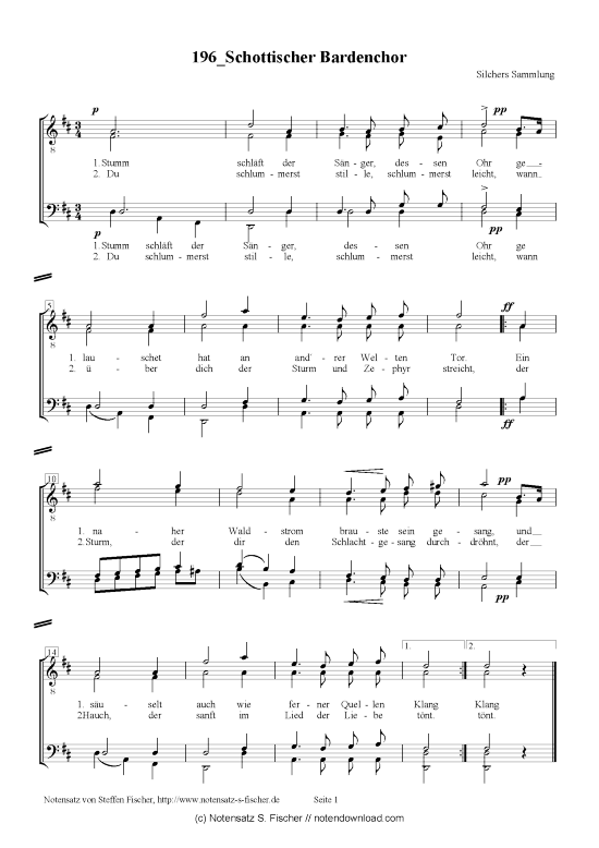 Product picture to: Schottischer Bardenchor  Silchers Sammlung 