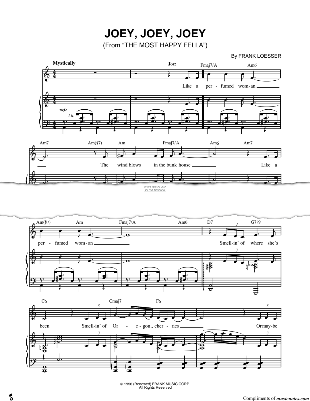 Produktgalerie: Seite 1 von 1 Joey, Joey, Joey, Frank Loesser, Gesang, Gitarre, Klavier