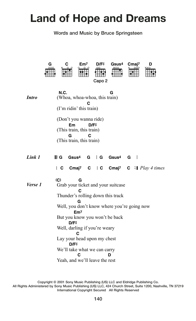 Produktgalerie: Seite 1 von 1 Land Of Hope And Dreams, Bruce Springsteen, Gitarre