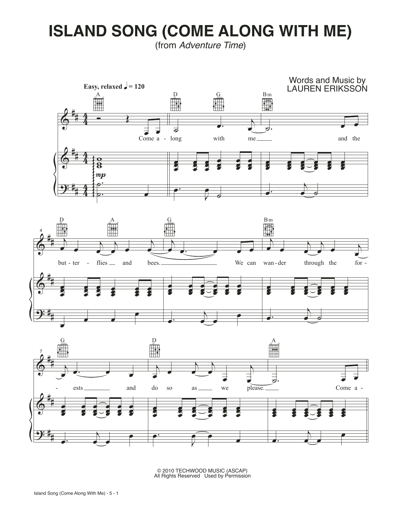 Produktbild zu: Island Song (Come Along With Me) (from Adventure Time)