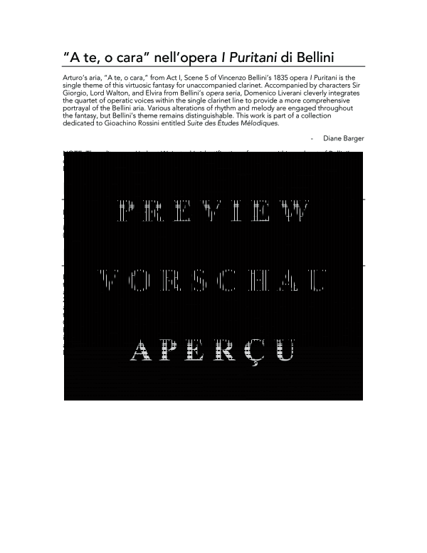 Product gallery: Page 8 of 9 A te, o cara nell´opera I Puritani di Bellini, , (Klarinette Solo)