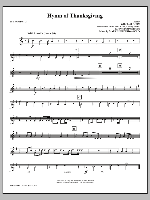 Product gallery: Page 1 of 1 Hymn Of Thanksgiving - Bb Trumpet 2, Mark Shepperd