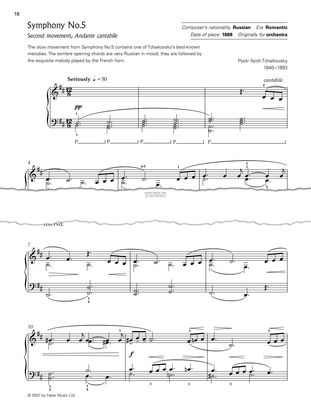gallery: Symphony No. 5 - Second Movement, Pyotr Ilyich Tchaikovsky, Klavier