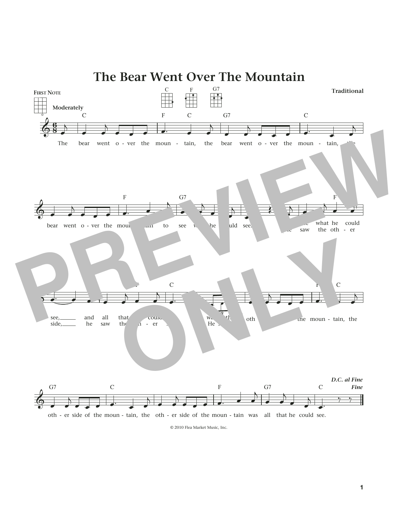 Product gallery: Page 1 of 1 The Bear Went Over The Mountain (from The Daily Ukulele) (arr. Liz and Jim Beloff), Traditional