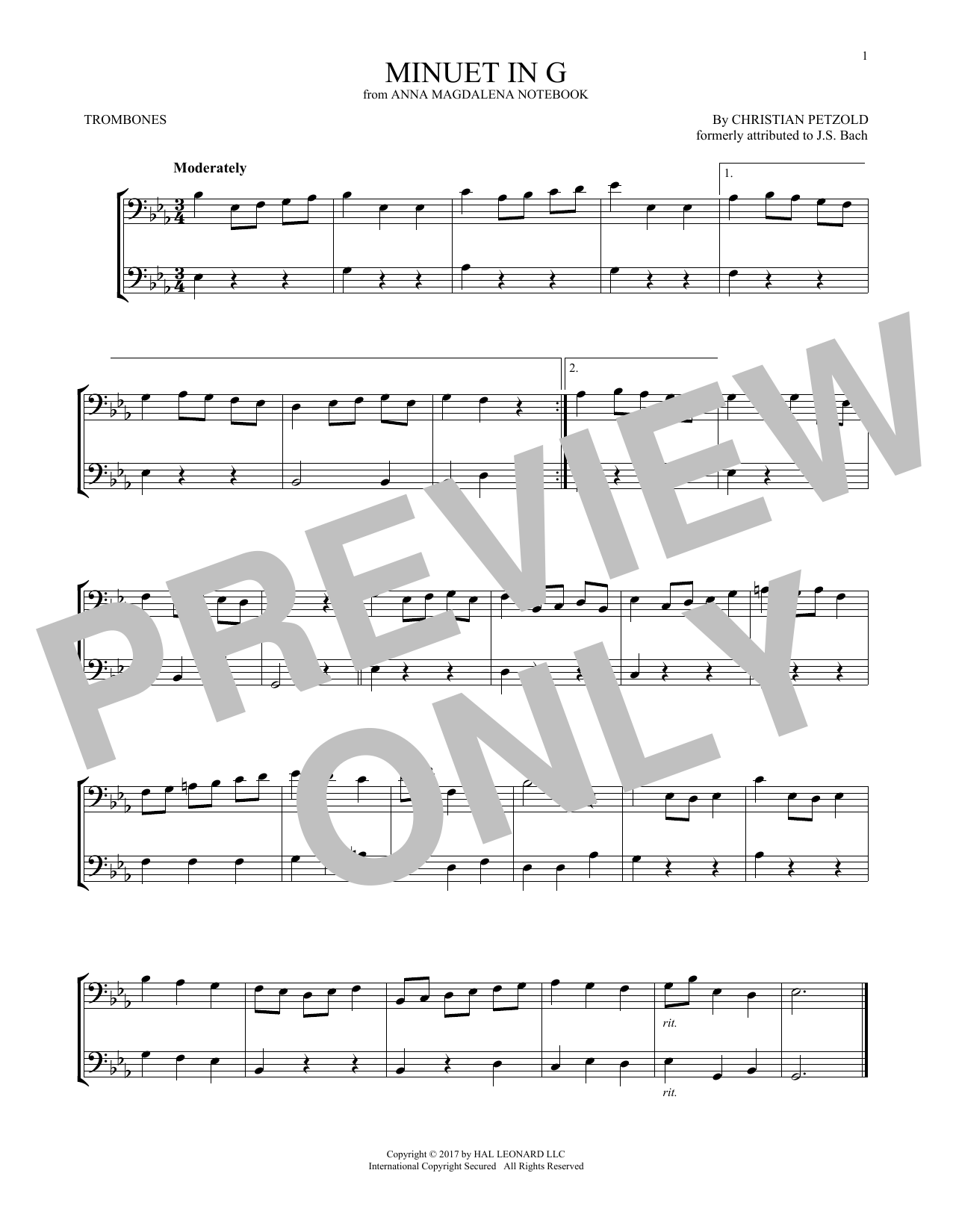 Product gallery: Page 1 of 1 Minuet In G Major, BWV Anh. 114, Christian Petzold