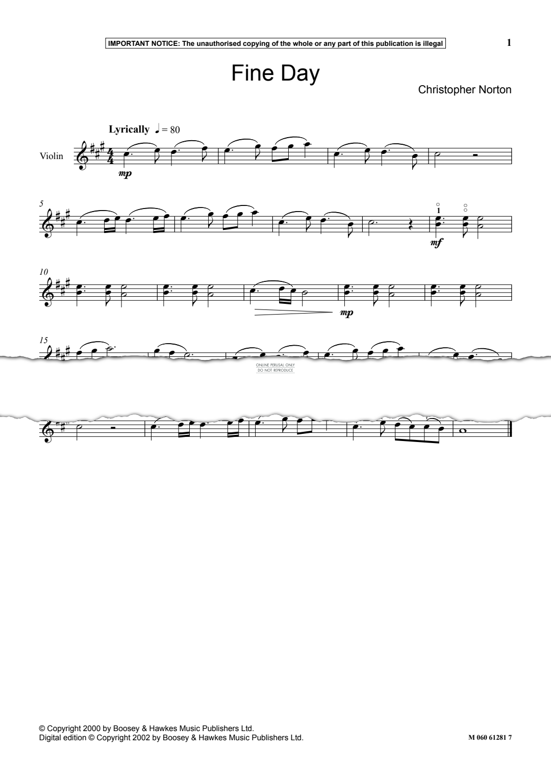 Produktgalerie: Seite 1 von 1 Fine Day, Christopher Norton, Klavier, Violine