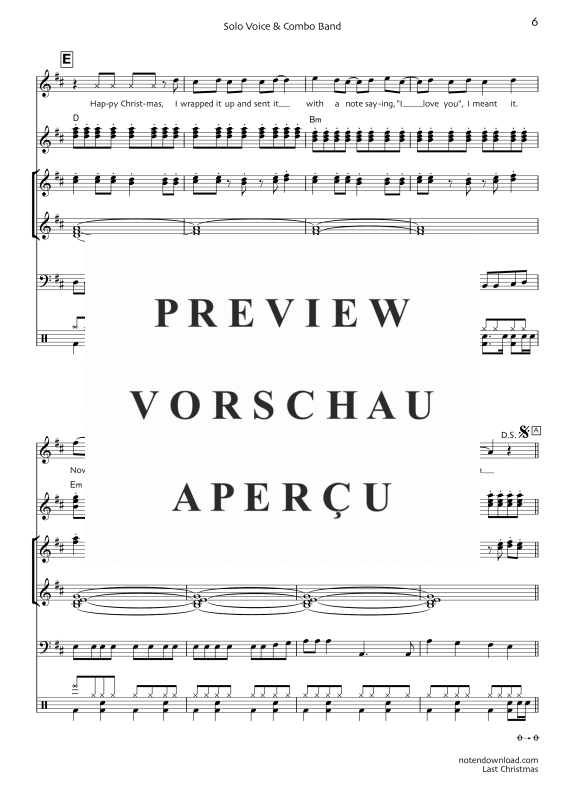 Product gallery: Page 11 of 11 Last Christmas, Wham!, Combo Band - Vocal Version