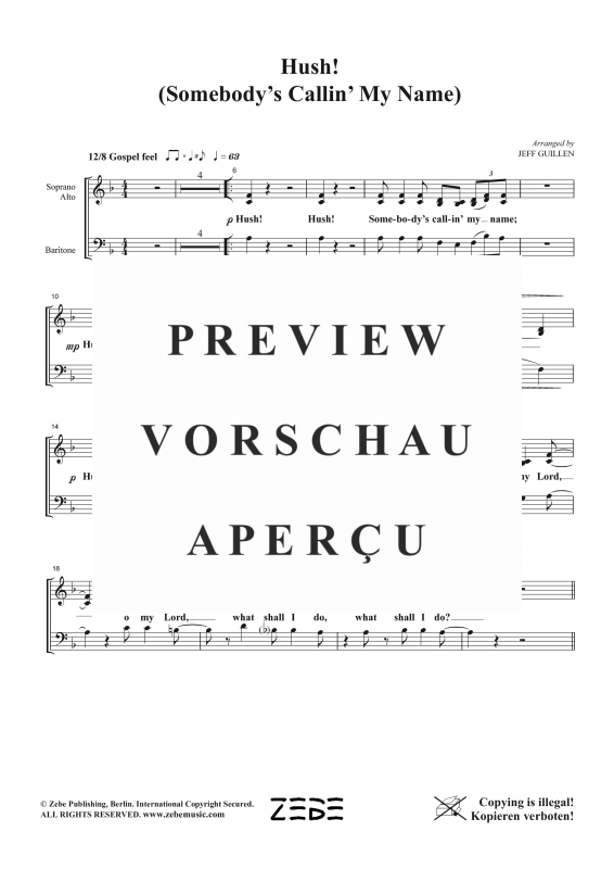 Produktgalerie: Seite 3 von 8 Hush!, , Gemischter Chor SAB, Solo und Klavier