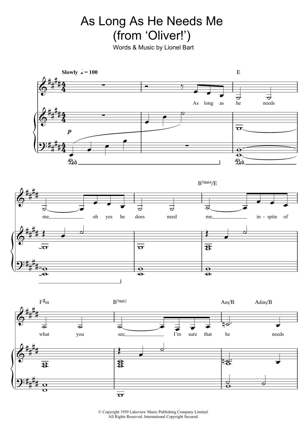 Produktbild zu: As Long As He Needs Me (from Oliver!)