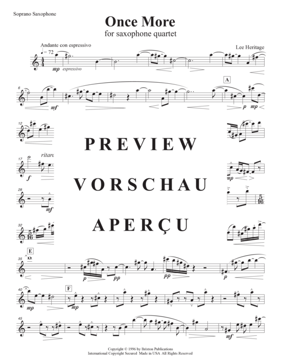 Product gallery: Page 11 of 18 Once More , , (Saxophonquartett SATB)