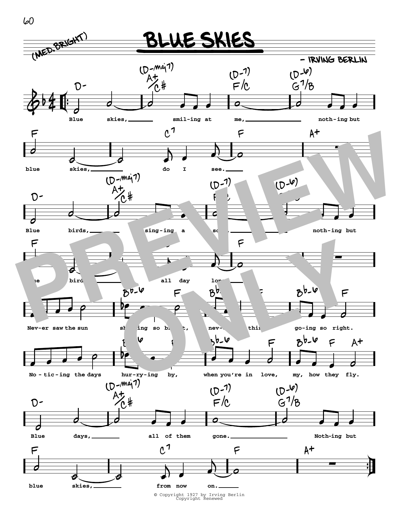 Product picture to: Blue Skies (arr. Robert Rawlins)